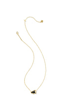 Load image into Gallery viewer, CHEER SHORT PENDANT NECKLACE GOLD BLACK AGATE
