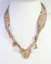 Load image into Gallery viewer, Amy Scarf Charm Necklace Khaki
