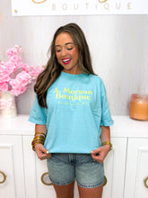 Load image into Gallery viewer, Blue &amp; Yellow Combo Logo Comfort Color Tee
