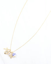 Load image into Gallery viewer, Crossing  Blue Jordan Charm Necklace Set Gold
