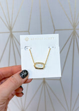 Load image into Gallery viewer, ELISA BEZEL SHORT PENDANT NECKLACE GOLD IVORY MOTHER OF PEARL
