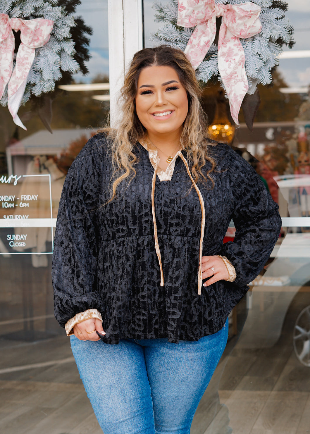 One More Try Velvet Curvy Top