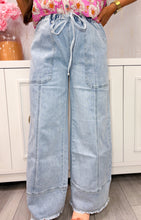 Load image into Gallery viewer, Lock Down Drawstring Denim Pants

