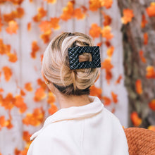 Load image into Gallery viewer, Flat Rectangle Hair Clip | Large | Jet Black Quilted
