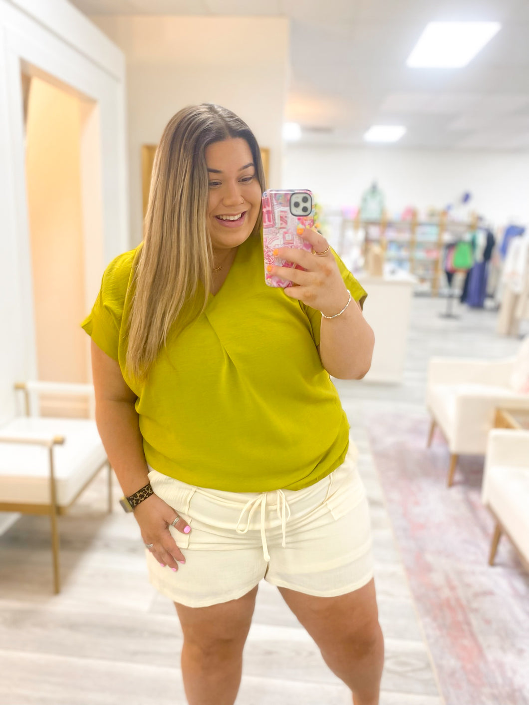 Bring It Blouse - Chartreuse