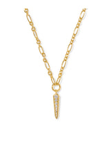 Load image into Gallery viewer, FATE SHORT PENDANT NECKLACE GOLD WHITE CZ
