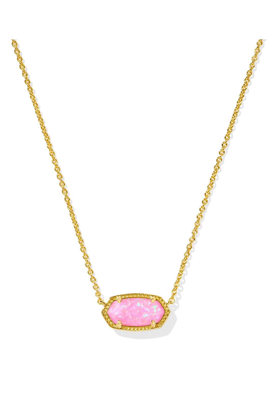ELISA SHORT PENDANT NECKLACE GOLD CARNATION KYOCERA OPAL