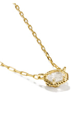 Load image into Gallery viewer, MINI ELISA LUXE SHORT PENDANT NECKLACE GOLD WHITE CZ
