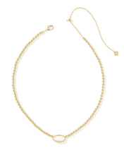 Load image into Gallery viewer, ELISA BEADED NECKLACE GOLD IVORY MOTHER OF PEARL
