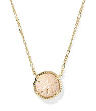Load image into Gallery viewer, SAND DOLLAR SHORT PENDANT NECKLACE GOLD NATURAL MOTHER OF PEARL
