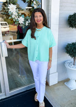 Load image into Gallery viewer, Mint Short Sleeve Cardigan
