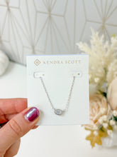 Load image into Gallery viewer, MINI ELISA LUXE SHORT PENDANT NECKLACE SILVER WHITE CZ

