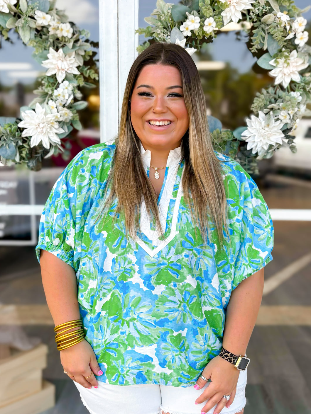 Aqua Marine Curvy Top