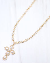 Load image into Gallery viewer, Pirie Pearl Cross Layered Necklace

