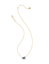 Load image into Gallery viewer, CHEER SHORT PENDANT NECKLACE GOLD COBALT ILLUSION
