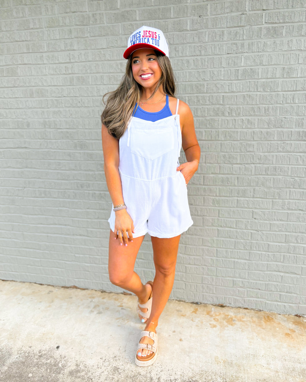 Summer Break Linen Tie Romper