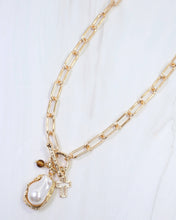 Load image into Gallery viewer, Renmark Pearl Cross Toggle Necklace

