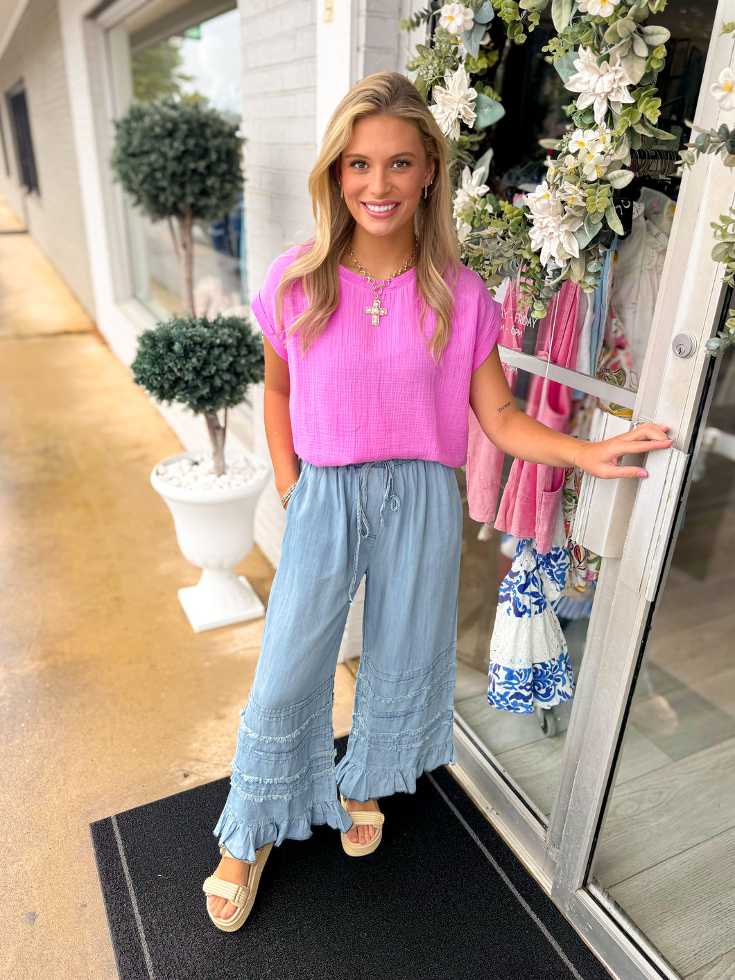 Blue Heart Flare Bottoms