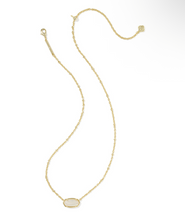 Load image into Gallery viewer, TIGER STRIPED ELISA SHORT PENDANT NECKLACE GOLD NATURAL MOTHER OF PEARL
