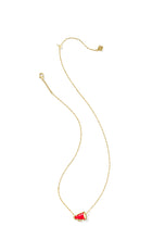 Load image into Gallery viewer, CHEER SHORT PENDANT NECKLACE GOLD RED ILLUSION
