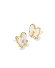 Load image into Gallery viewer, HALEY BOW STUD EARRINGS GOLD IVORY MOTHER OF PEARL
