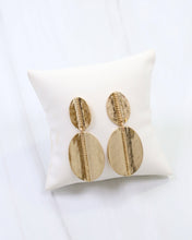 Load image into Gallery viewer, Averie Hammered Oval Drop Earring
