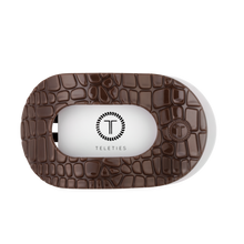 Load image into Gallery viewer, Brown Crocodile | Large| Flat Round Hair Clip
