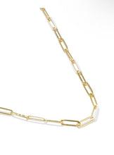 Load image into Gallery viewer, COURTNEY ENAMEL LINK AND CHAIN NECKLACE GOLD WHITE ENAMEL
