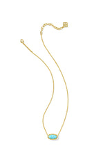 Load image into Gallery viewer, ELISA SHORT PENDANT NECKLACE GOLD LIGHT TEAL KYOCERA OPAL
