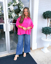 Load image into Gallery viewer, Hot Pink Oversized Drawstring Top
