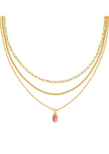 Load image into Gallery viewer, MINI ELISA TRIPLE STRAND NECKLACE GOLD AZALEA ILLUSION
