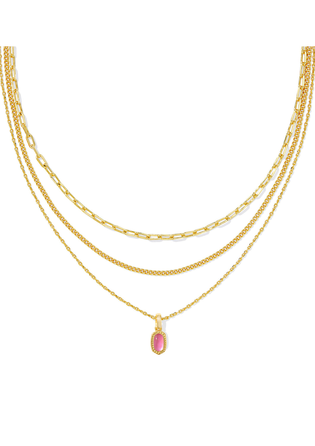 MINI ELISA TRIPLE STRAND NECKLACE GOLD AZALEA ILLUSION