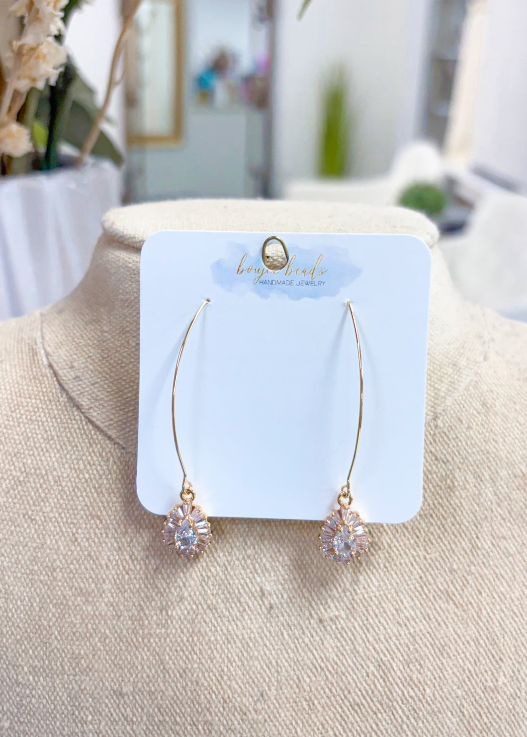 Tear Drop Diamond Earrings