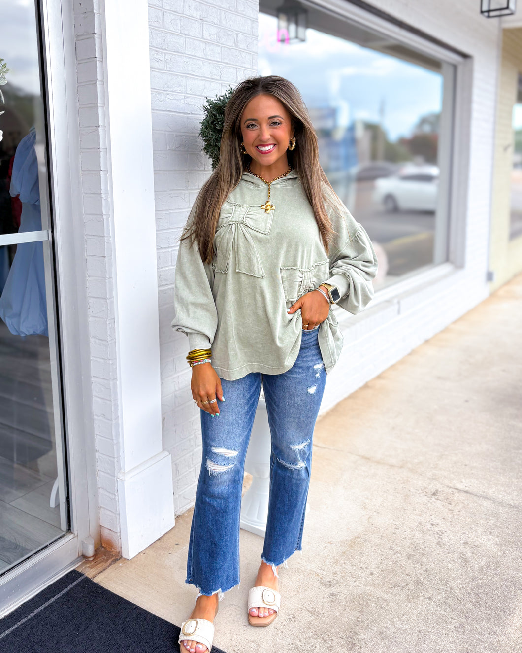 Tie The Knot Hoodie - Sage