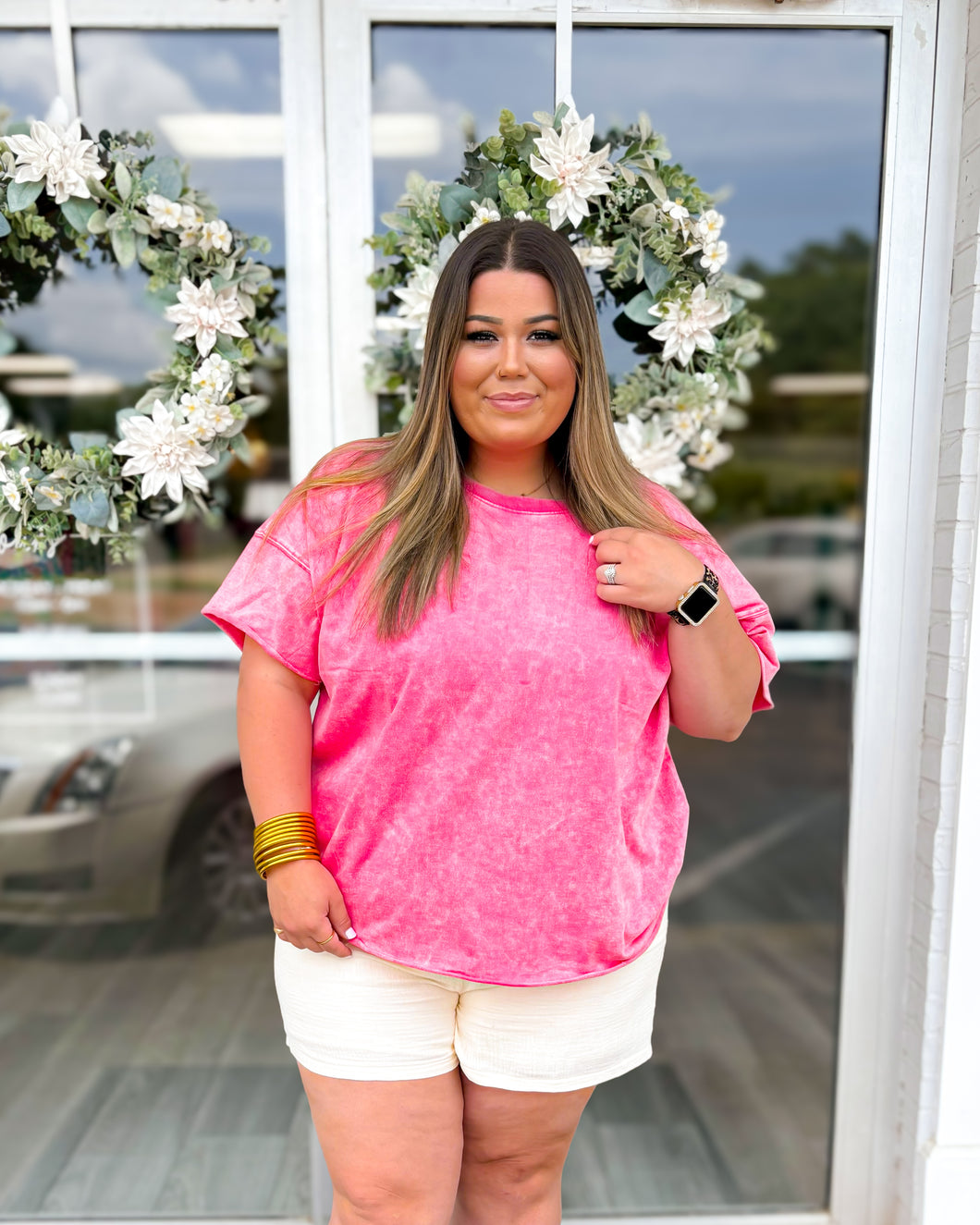 Small Town Tee - Fuchsia