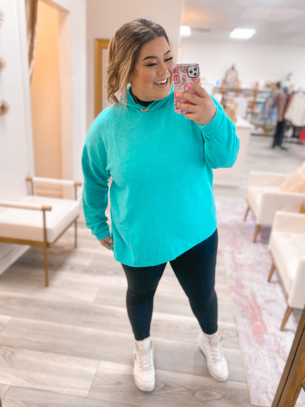 Brushed Hoodie - Turquoise