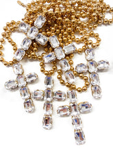 Load image into Gallery viewer, Large Zircon Cross Necklace Water Resistant

