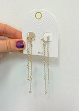 Load image into Gallery viewer, CZ Stone Front Back Earrings
