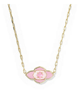 Load image into Gallery viewer, ABBIE MEDALLION SHORT PENDANT NECKLACE GOLD PINK MIX
