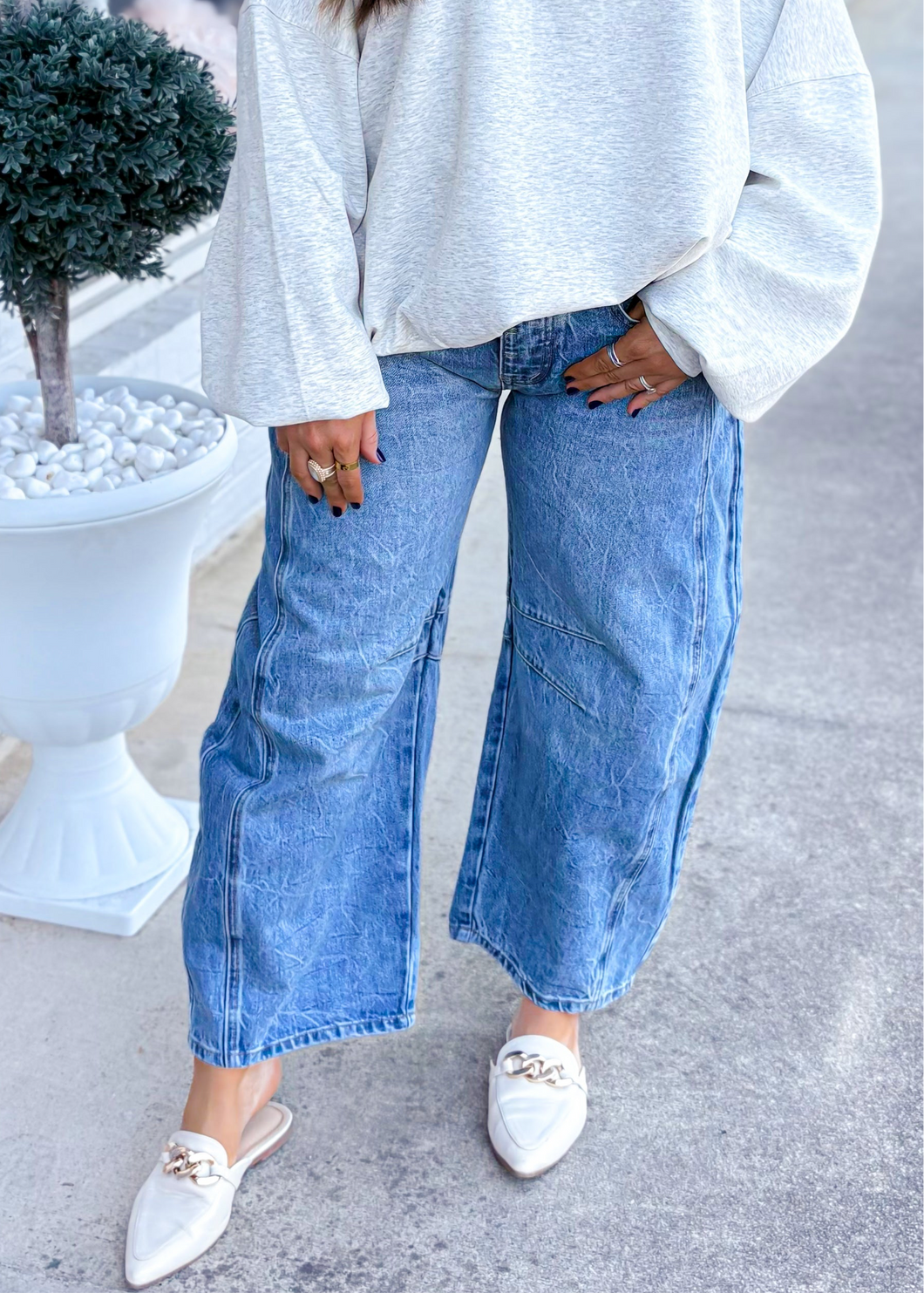 Mineral Washed Barrel Pants