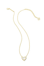 Load image into Gallery viewer, ARI HEART SHORT PENDANT NECKLACE GOLD IVORY MOTHER OF PEARL
