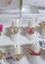 Load image into Gallery viewer, HALEY BOW BAND RING GOLD BLUSH IVORY MOTHER OF PEARL (multiple sizes)
