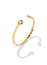 Load image into Gallery viewer, MALLORY CRYSTAL CUFF BRACELET GOLD WHITE CZ S/M
