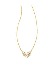 Load image into Gallery viewer, BLAIR BUTTERFLY SMALL SHORT PENDANT NECKLACE GOLD WHITE CZ
