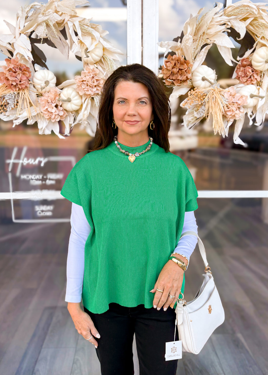 No Time Boxy Sweater - Green