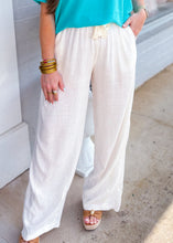 Load image into Gallery viewer, Linen Drawstring Pants - Ivory
