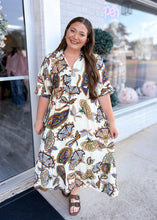 Load image into Gallery viewer, Boho Paisley Tiered Midi Dress
