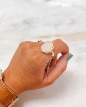Load image into Gallery viewer, DAPHNE STATEMENT RING GOLD IRIDESCENT DRUSY 5
