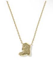 Load image into Gallery viewer, DRILL TEAM BOOT SHORT PENDANT NECKLACE GOLD IVORY MOTHER OF PEARL

