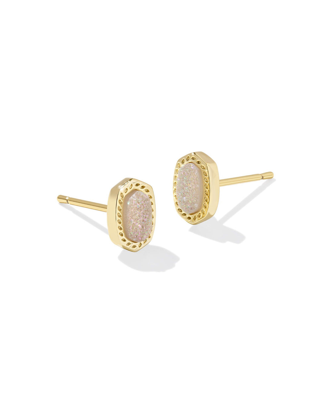 MINI ELLIE STUD EARRINGS GOLD IRIDESCENT DRUSY